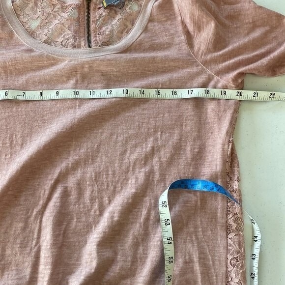 Jeans by Buffalo Lace Embroidered Top 3/4 Sleeve Exposed Back Zip Barbie Pink - Picture 7 of 13